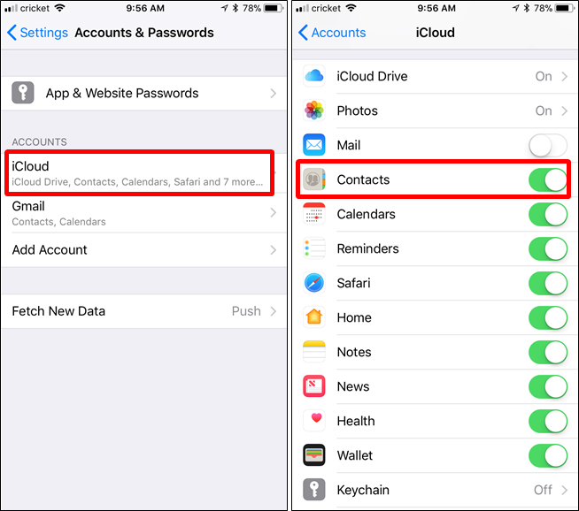 Cách đồng bộ danh bạ giữa điện thoại iPhone và Android