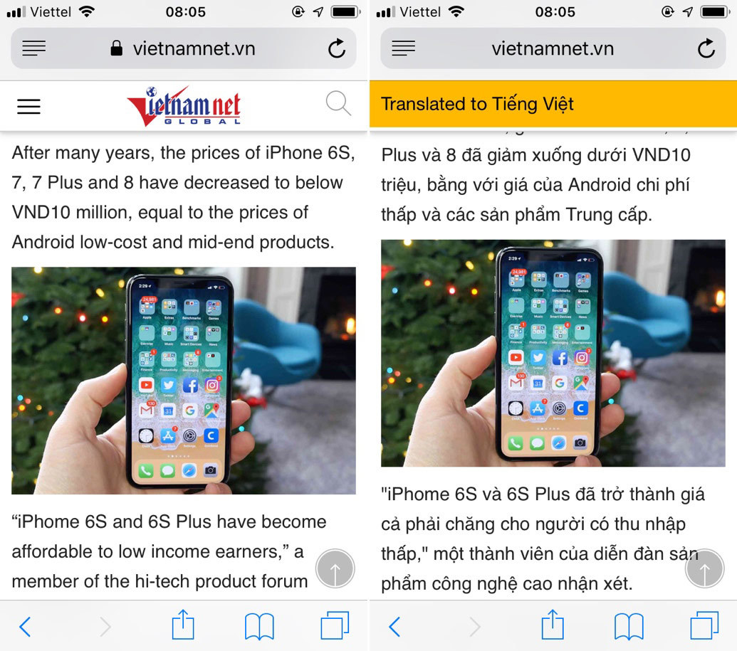 3 cách dịch trang web trên iPhone và iPad