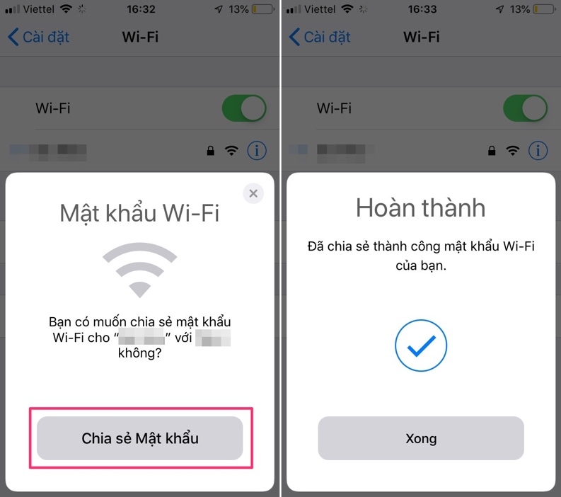 Cách chia sẻ mật khẩu Wi-Fi giữa iPhone, iPad không làm lộ password
