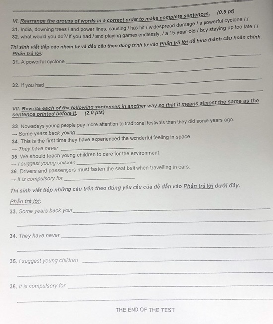 Xuất hiện sai sót trong đề thi tiếng Anh vào lớp 10 tại TP HCM