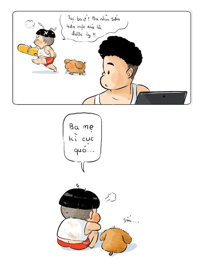 Khi ba me mai nhin dien thoai, con da lon len mot minh hinh anh 3