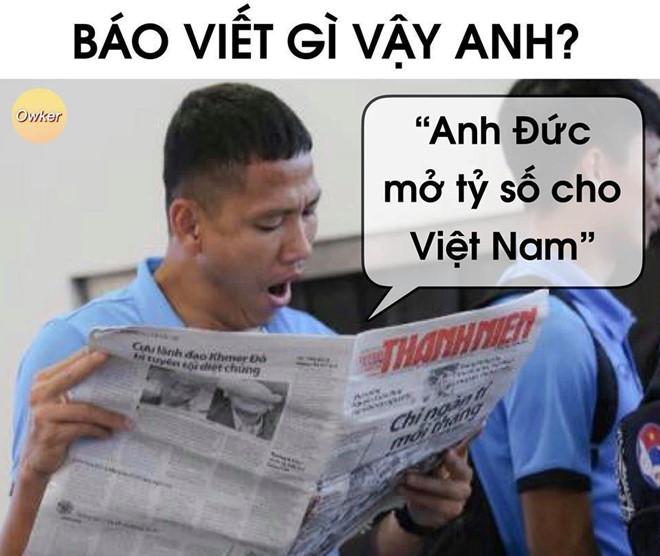 Dân mạng chế ảnh cảm ơn Anh Đức sau trận Việt Nam thắng Thái Lan