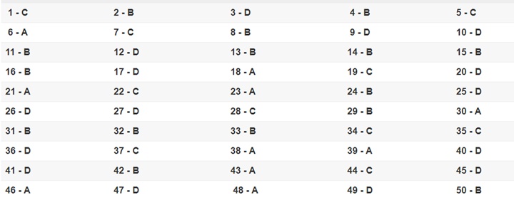Đáp án 24 mã đề môn Toán kỳ thi THPT quốc gia 2019