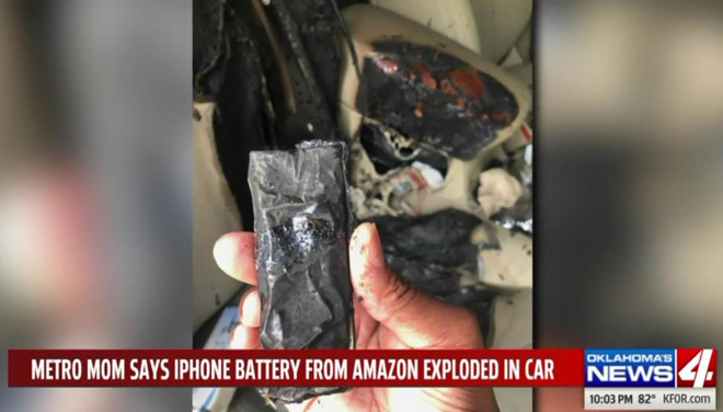 iPhone phat no thieu chay oto moi mua hinh anh 1