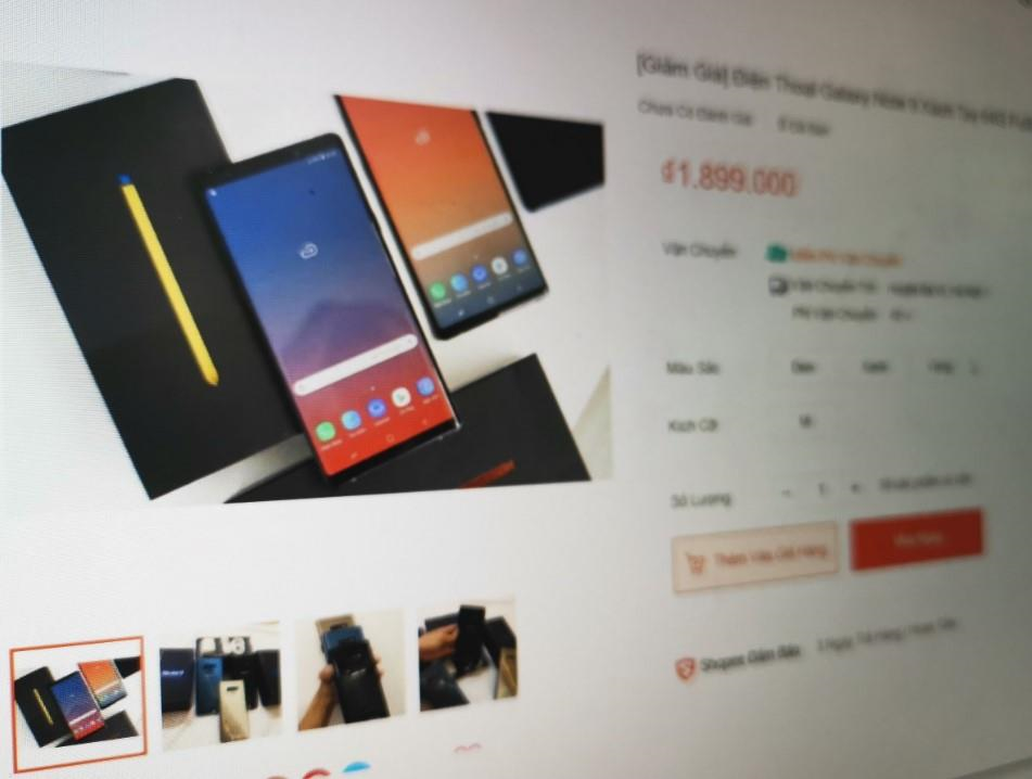 Rừng iPhone, Galaxy Note9 nhái, giả giá 3 triệu trên Lazada, Shopee