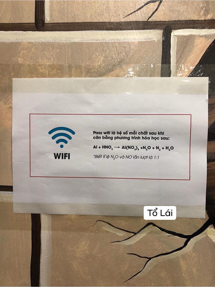 Yêu cầu phải cân bằng phương trình hoá học mới có pass wifi, dân mạng đồng loạt than thở: Bây giờ mới thấy tầm quan trọng của môn Hoá - Ảnh 1.