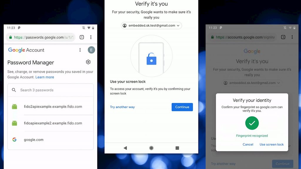 Android cho phép đăng nhập ứng dụng Google bằng vân tay