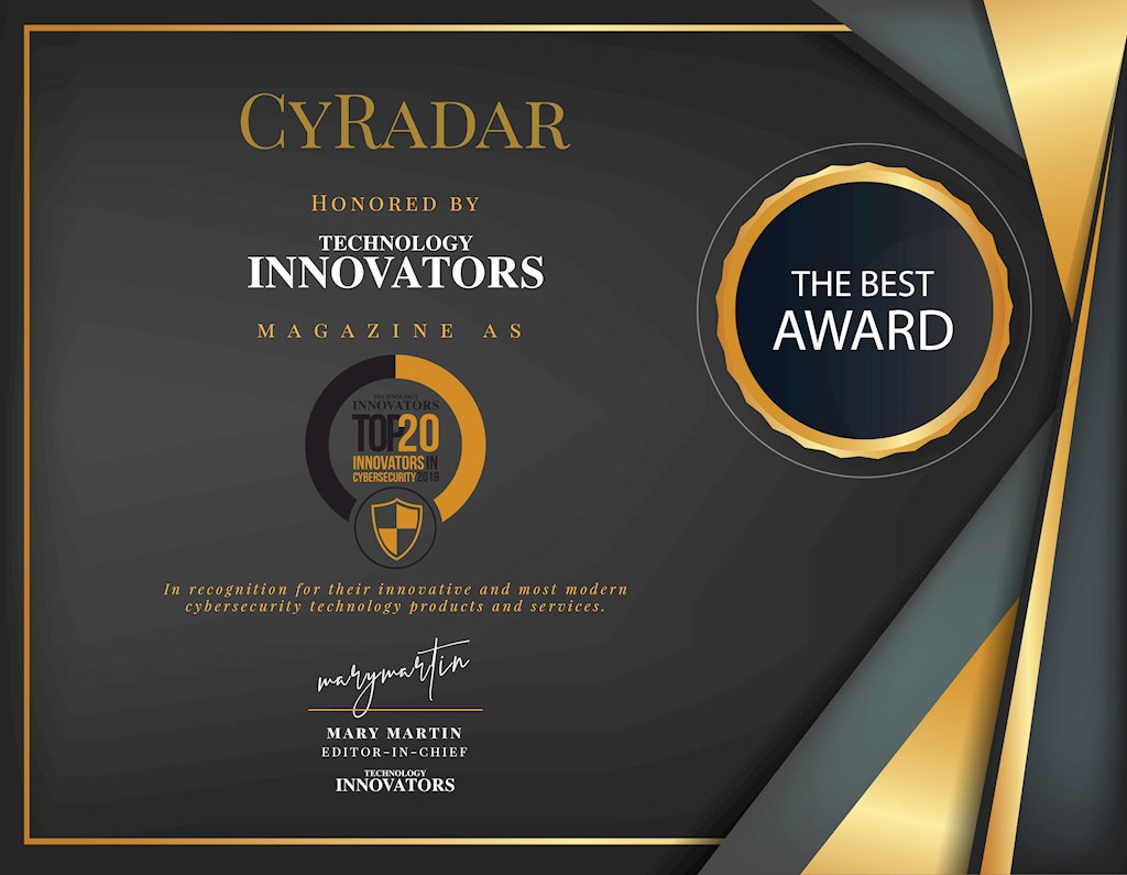 CyRadar có tên trong “Top 20 Cyber Security Innovators in 2019” | CyRadar là đại diện Việt Nam duy nhất có tên Top 20 doanh nghiệp bảo mật nhiều đổi mới sáng tạo năm 2019