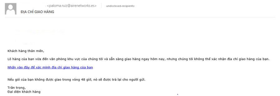 Cảnh báo chiêu thức mạo danh đơn vị chuyển phát để phát tán email chứa mã độc | Hacker mạo danh doanh nghiệp chuyển phát để lừa phát tán email chứa mã độc | Mạo danh đơn vị giao hàng để phát tán mã độc