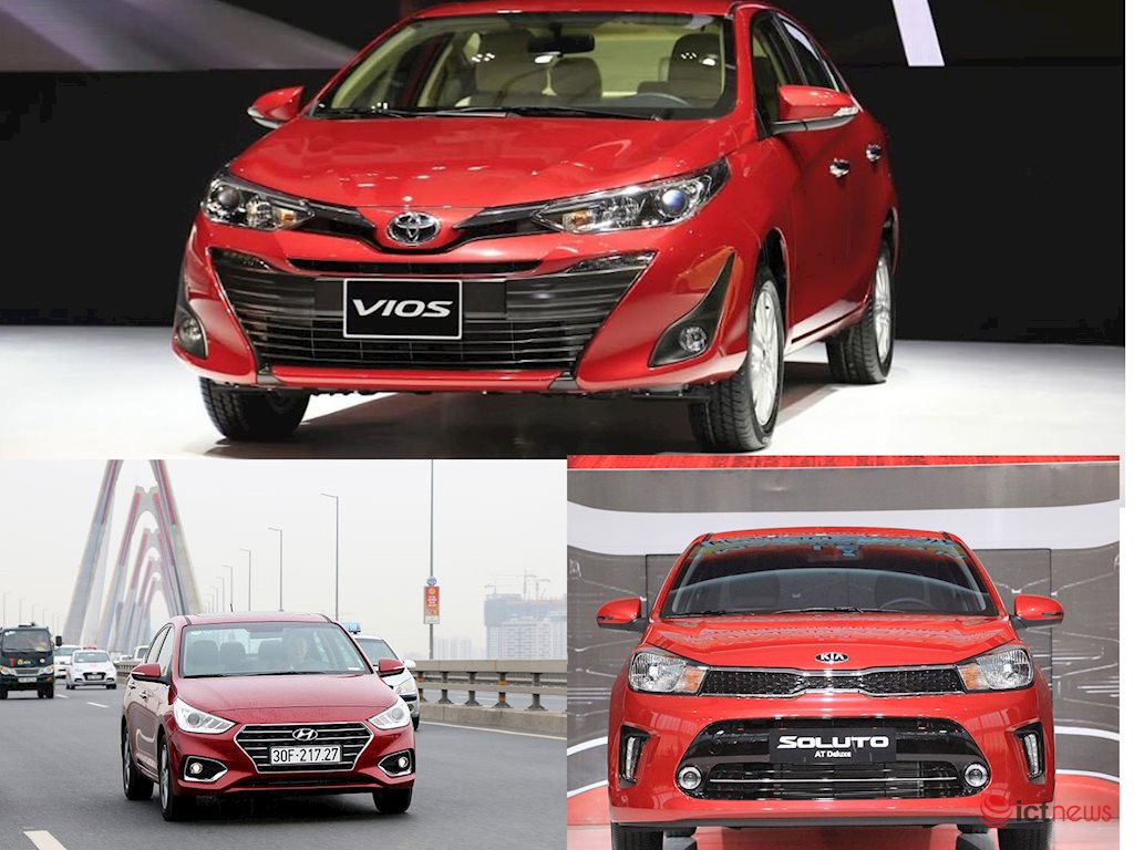 So giá Toyota Vios, Hyundai Accent và Kia Soluto