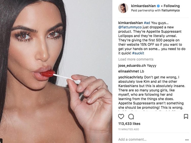 Chi em Kardashian het duong quang cao thuoc giam can tren Instagram hinh anh 1 