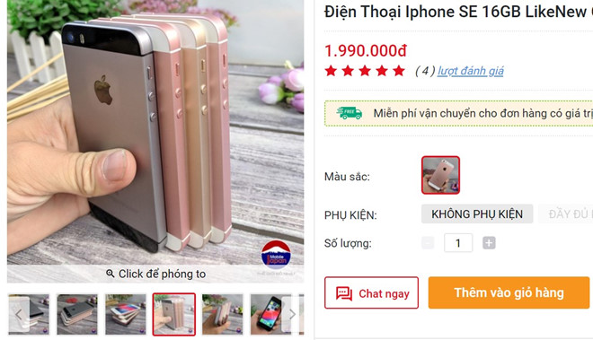 iPhone SE về giá 2 triệu đồng tại Việt Nam