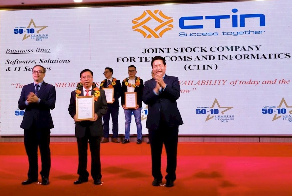 CTIN nhận danh hiệu Doanh nghiệp CNTT hàng đầu Việt Nam 2019