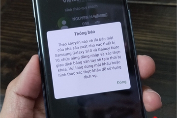 Ngân hàng Việt vẫn chặn tính năng mở khoá vân tay trên Galaxy S10/Note 10