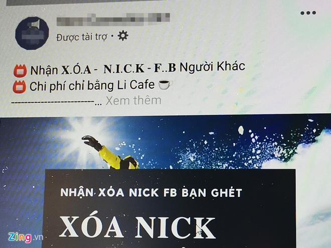 Dich vu 'die nick' Facebook quang cao ram ro tai Viet Nam hinh anh 1 