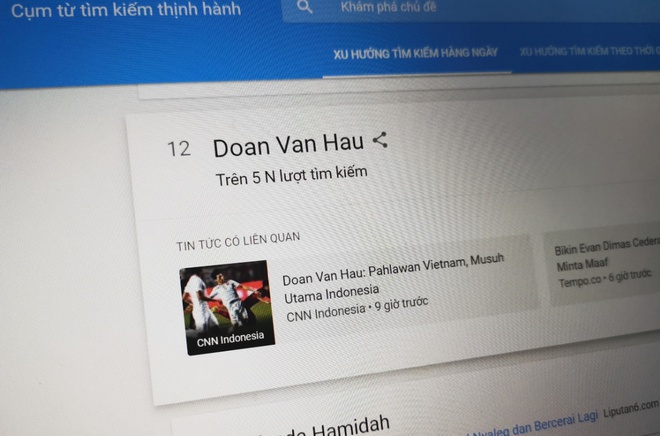 Người Indonesia 'truy tìm' Đoàn Văn Hậu sau trận thua U22 Việt Nam