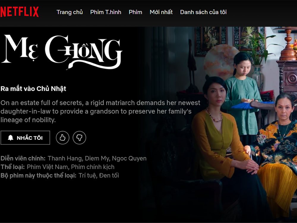 Nền tảng xem phim và giải trí Netflix cập nhật 7 bộ phim Việt từ ngày 15/12