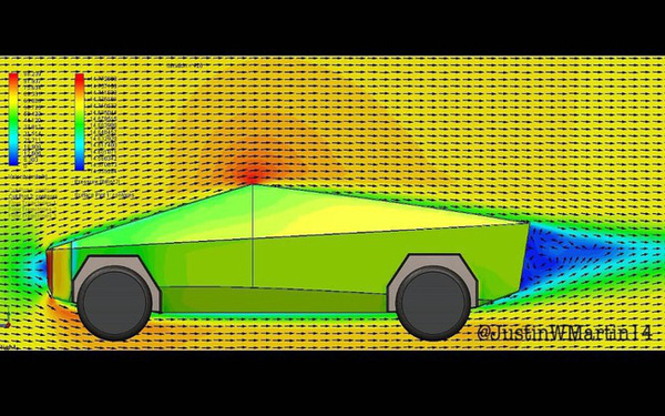 Anh YouTuber làm bài thử khí động lực học cho xe Cybertruck: hóa ra 