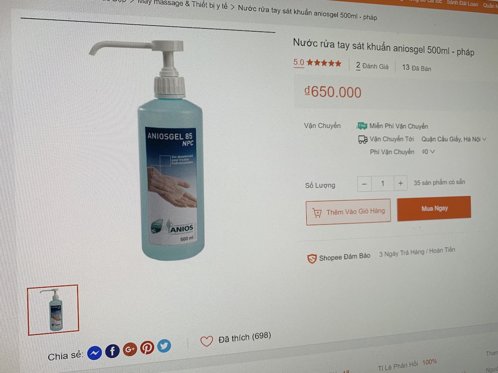 Nuoc rua tay sat trung chay hang tren mang, gia tang vai lan hinh anh 1 nuoc_rua_tay.jpg