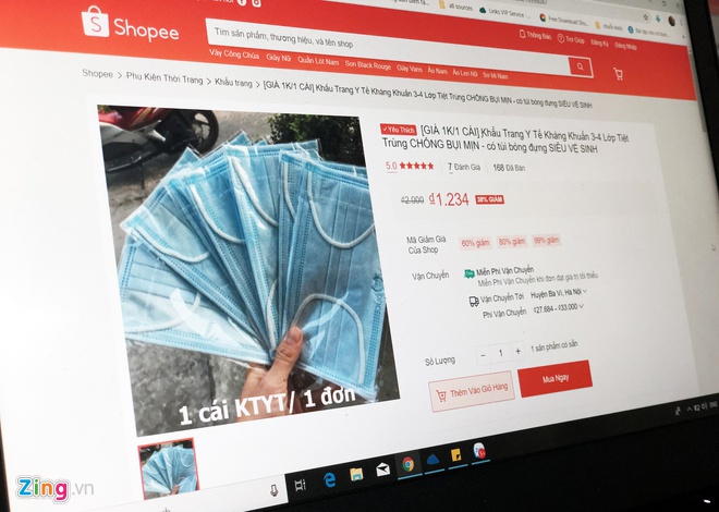 Shopee va Sendo bi phat vi nhieu gian hang truc loi tu dich Covid-19 hinh anh 1 khautrang_zing.jpg