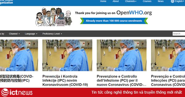 WHO cung cấp miễn phí khóa học trực tuyến bằng tiếng Việt về Covid-19