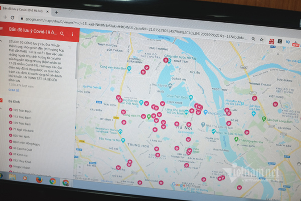 Thận trọng với bản đồ tự tạo về nghi nhiễm Covid-19 ở Hà Nội