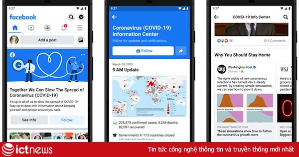 Facebook mở trung tâm thông tin Covid-19 trên News Feed