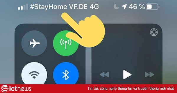 Nhà mạng thế giới hiển thị thông điệp “ở nhà” trên iPhone