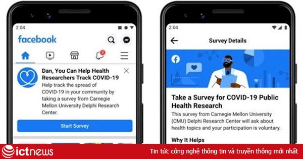 Facebook cung cấp dữ liệu khảo sát về sự lây nhiễm Covid-19
