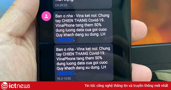 VNPT tặng gói cước 0 đồng cho đội ngũ tuyến đầu chống dịch, tặng 50% data cho tất cả thuê bao