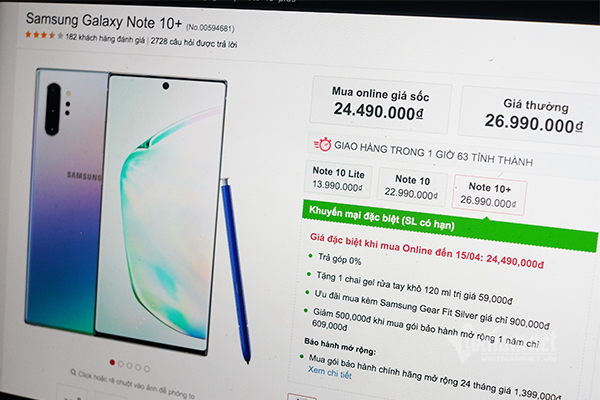 Galaxy Note 10+ giảm giá sốc 2,5 triệu đồng, chỉ 1 ngày duy nhất