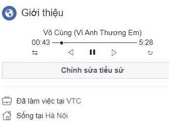 Hướng dẫn tạo tiểu sử Facebook bằng trình phát nhạc bài hát