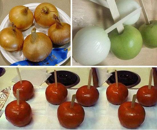 Món kẹo táo quái chiêu dành cho ngày Cá Tháng Tư, ai xui sẽ ăn phải hành.