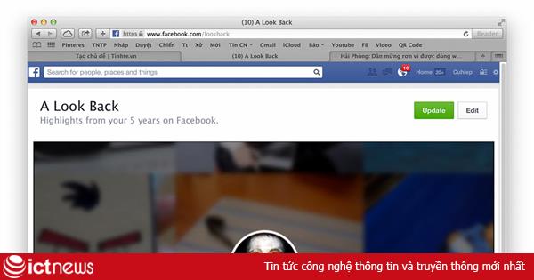 Đã chỉnh sửa được video lịch sử của bạn trên Facebook từ “Look Back”