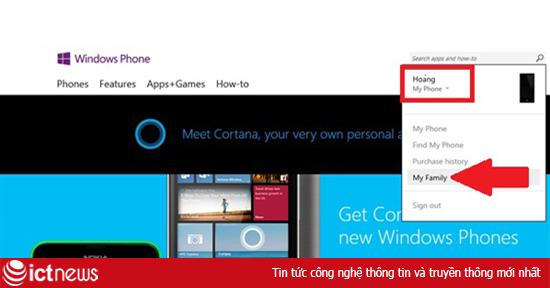 Windows Phone: Quản con cái tải ứng dụng bằng tài khoản Microsoft