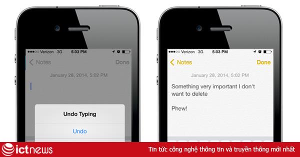 Hướng dẫn cách undo trên iPhone