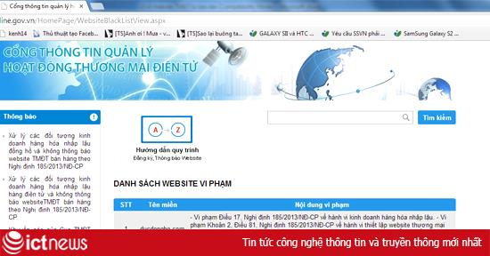 Thêm 3 website thương mại điện tử bị 
