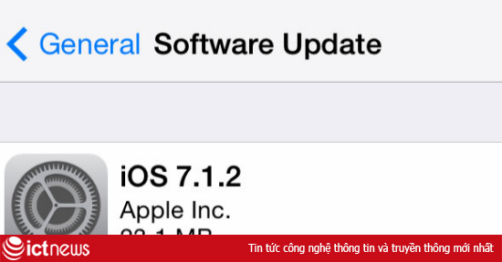 Apple phát hành iOS 7.1.2, khắc phục lỗi bảo mật email