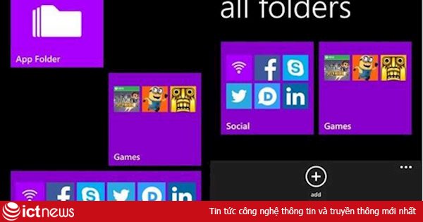 Tạo thư mục ứng dụng cho điện thoại Nokia Lumia