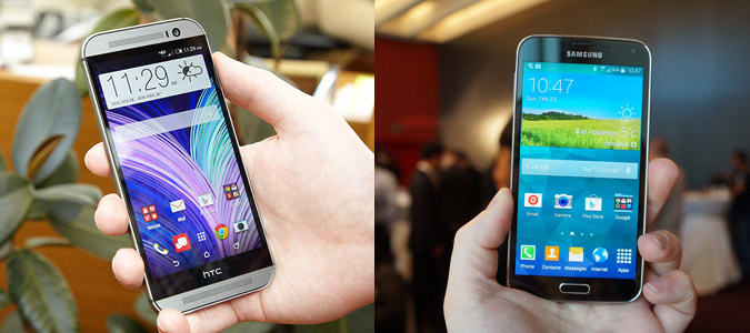 htc one m8, galaxy s5, smartphone android