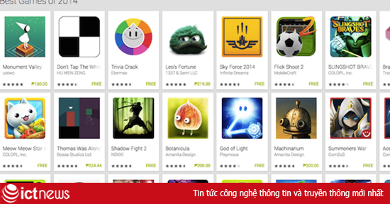Google bình chọn những game hay nhất trên Android trong 2014