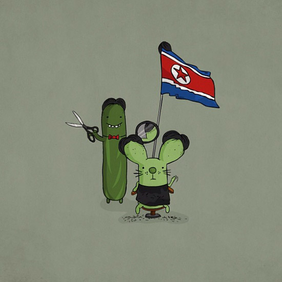 2 nhân vật hoạt hình Rabtus và Cumber cũng đi theo đường lối cắt tóc của nhà lãnh đạo Triều Tiên.