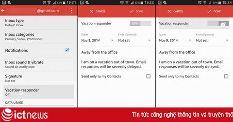Cài đặt trả lời tự động cho Gmail