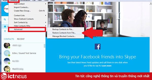 Hướng dẫn sử dụng Skype: Đồng bộ danh bạ