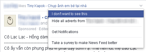 spam facebook, quảng cáo facebook, tin nhắn rác