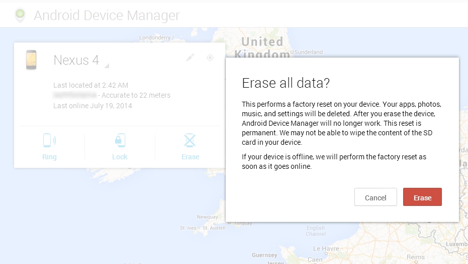 Android Device Manager, mất điện thoại, mẹo