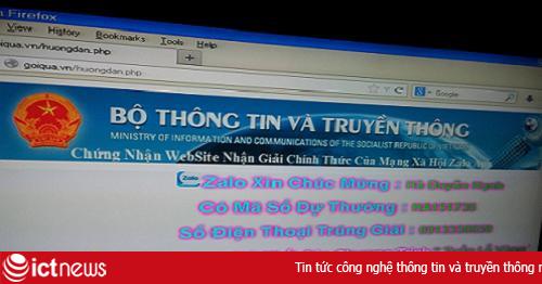 Dùng tin nhắn giả trúng thưởng từ Zalo để lừa đảo qua mạng