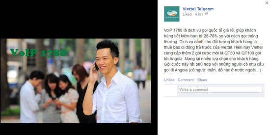 Viettel cung cấp thêm 2 gói cước mới đối với dịch vụ gọi quốc tế giá rẻ VoIP 1788.