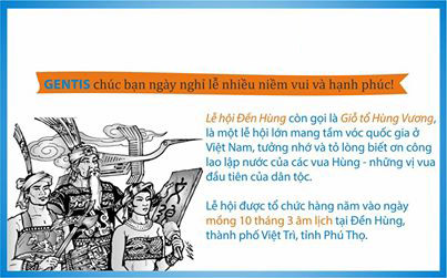 Bức ảnh này cũng thể hiện sự am hiểu về ngày Giỗ Tổ Hùng Vương mồng 10 tháng 3.