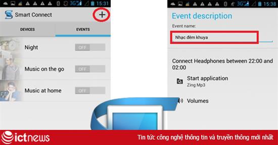Dùng Smart Connect tạo lịch làm việc phụ kiện điện thoại Android